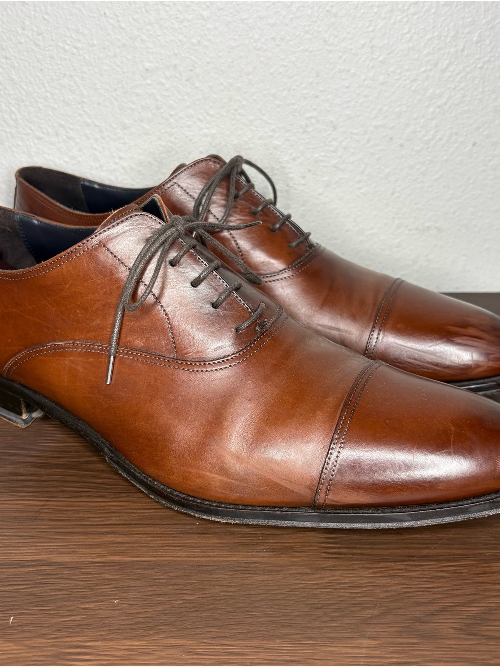To Boot New York Adam Derrick Nico Burnished Brown Dress Shoe Cap Toe Size 12